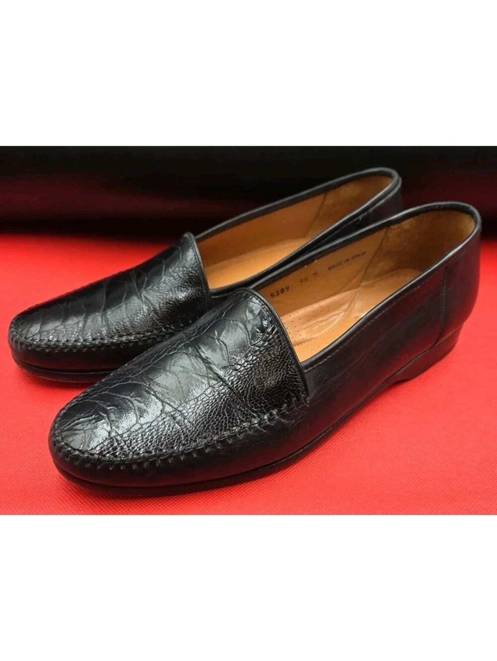 Magnanni Penny Loafers Mens 9 1/2 M Black Leather Slip On Dress Shoes Made Spain